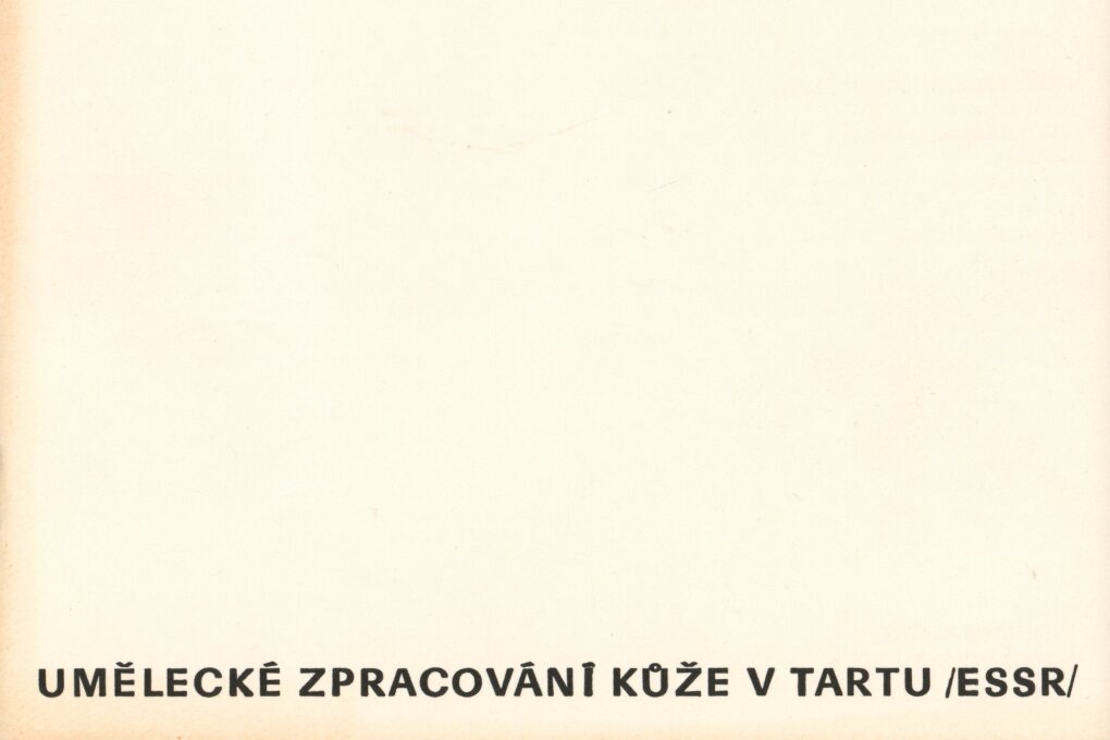 Umělecké zpracování kůže v Tartu (ESSR)